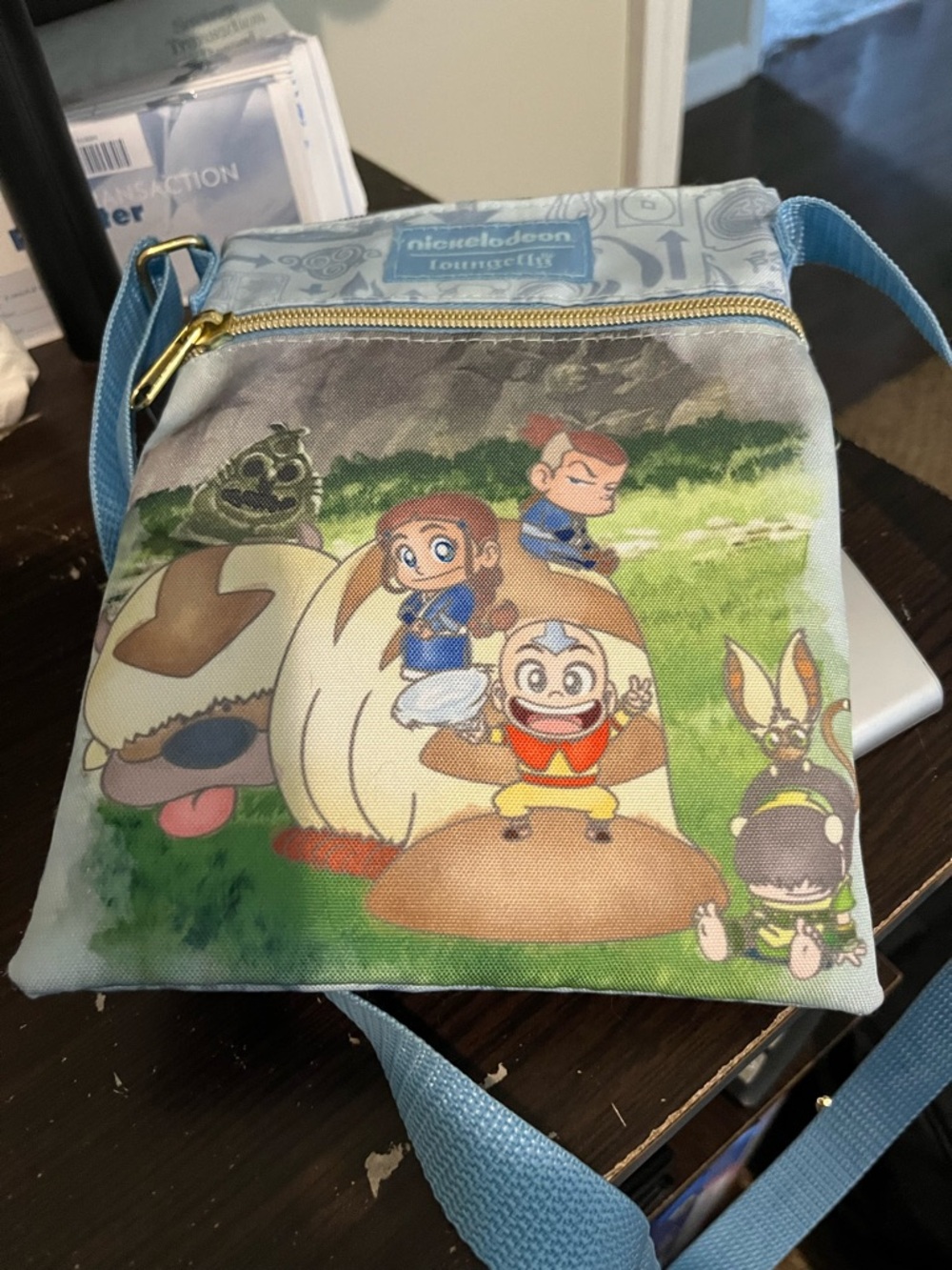 Nickelodeon Avatar Chibi Characters Light Blue Kids Crossbody Bag